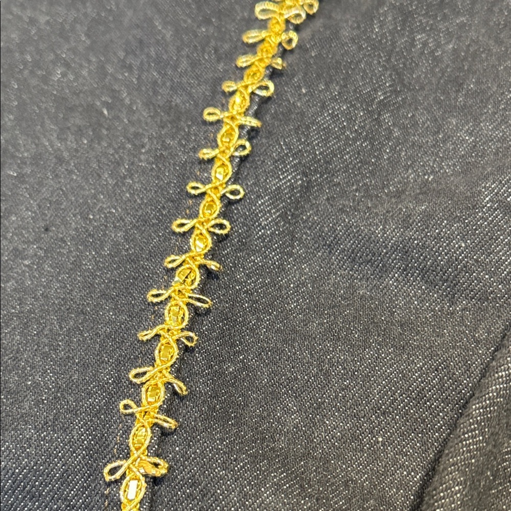 Upcycled 1989 Levi’s 70506 Trucker Jacket Made in USA | Gold Baroque Trim & Broc - Picture 12 of 16